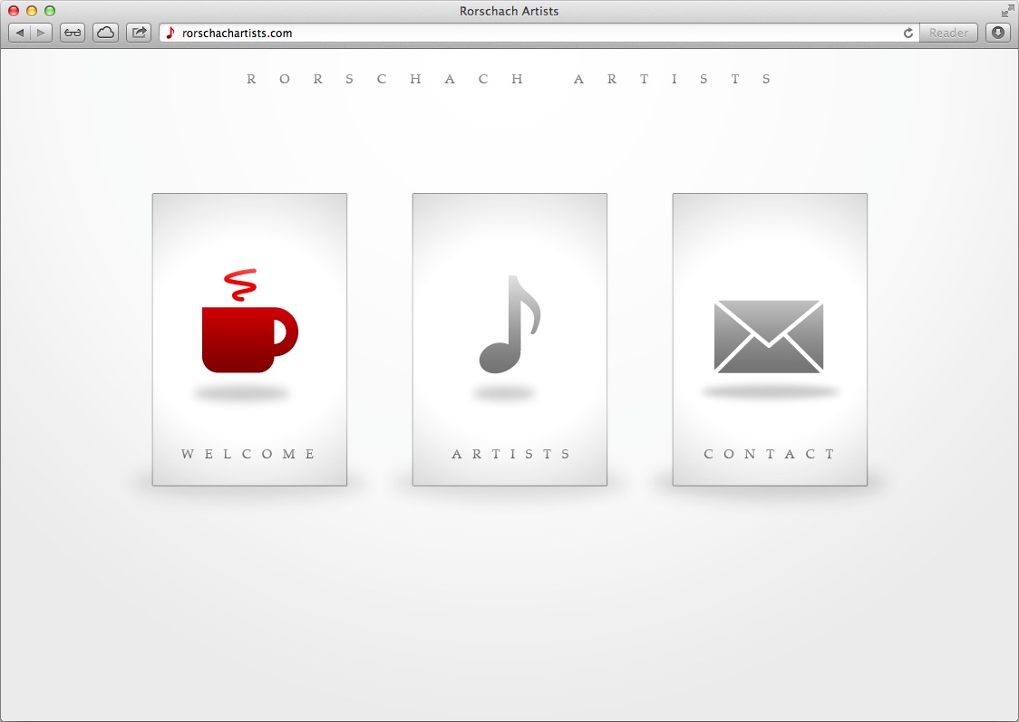 Rorschach Artists Website Screenshot