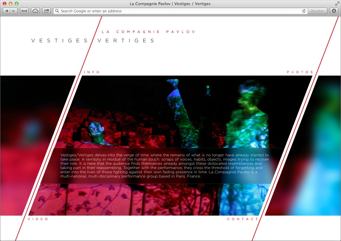 La Compagnie Pavlov Website Screenshot