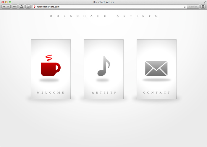 Rorschach Artists Website Screenshot